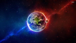Planet space blue red background 2 - planet free wallpaper
