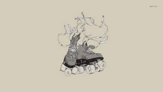 Roller skates deer head lets - top of them free wallpaper