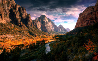 River lush valley mountains trees - lush free wallpaper
