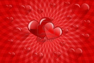 Red background hearts pattern love - art brenner free wallpaper