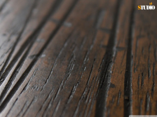 Wooden table closeup brown stain - shallow free wallpaper