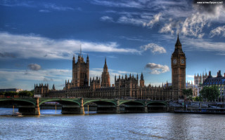 Large building clock tower bridge 2 - christopher wren free wallpaper
