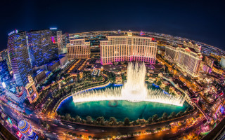 City night fountain lights buildings - cherryl fountain free wallpaper