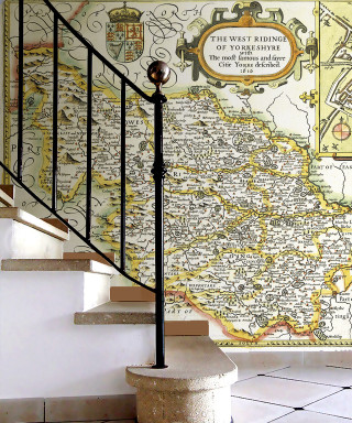 Staircase map light handrails wall - a staircase free wallpaper