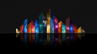 Colorful wallpaper black background building - a reflection of the building free wallpaper