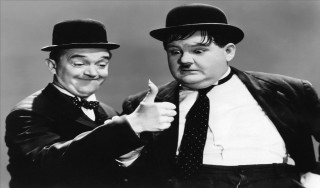 Two men hats ties pointing - their finger free wallpaper