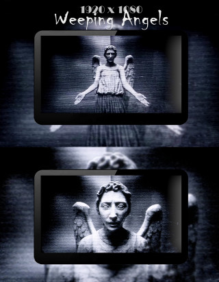 Man black white angel wings - free cyberpunk wallpaper