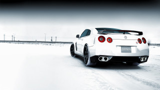 White sports car snowy road 4 - plasticien free wallpaper