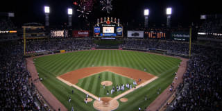 Baseball stadium night fireworks crowd - firework free wallpaper
