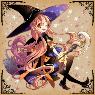 Cartoon character witch hat broom - a broom free wallpaper