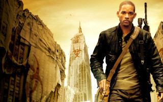 Man holding gun city tall - biopunk free wallpaper
