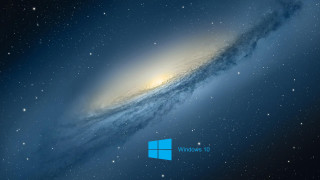 Blue space galaxy windows10 logo 2 - the bottom right corner free wallpaper