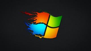 Colorful logo black background paint - graphic design free wallpaper
