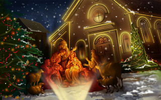 Christmas nativity church tree star - ernest william christmas free wallpaper