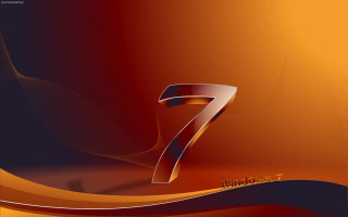 Seven orange gold black wave - a number seven free wallpaper