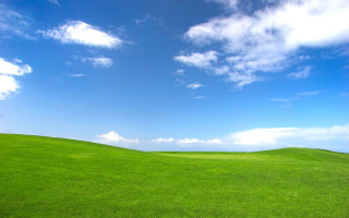 Green field blue sky clouds 23 - a green field free wallpaper