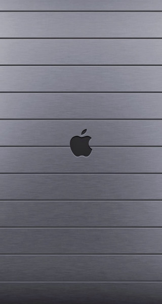 Silver apple laptop black logo - metal free wallpaper