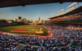 Baseball stadium crowd game sunny - lot of people watching free wallpaper