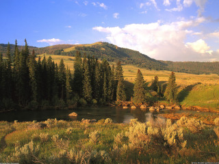 River valley mountains bridge cityscape - beautiful landscape free wallpaper