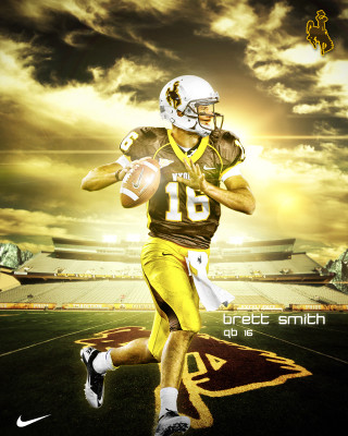 Football player running ball sky - poster free wallpaper