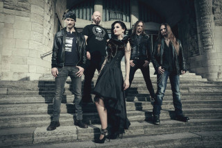 Group people stairs clocktower gothic - free dark wallpaper