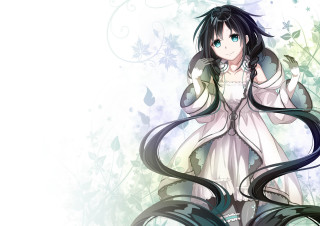 Woman black hair white dress - a long black hair free wallpaper