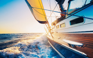 Boat sailing ocean sunset sun - the ocean free wallpaper for desktop