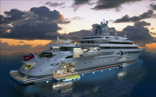 Large white boat floating water 2 - a large white boat free wallpaper