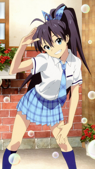Girl bubble school uniform brick - a character portrait free wallpaper