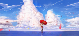 Person holding red umbrella standing - a person holding free wallpaper