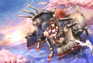 Girl sitting machine bird flying - a machine free wallpaper