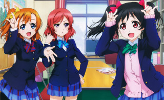 Anime girls school uniforms classroom - a classroom free wallpaper