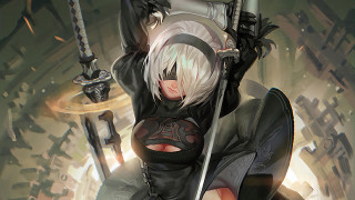 Woman black outfit holding sword 5 - a black outfit holding free wallpaper