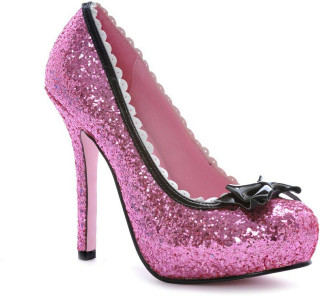 Pink high heeled shoe bow - the side of it free wallpaper