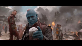 Man blue mask holding ball - a ball in front free wallpaper