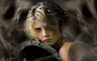 Woman hat dress holding black - bastien lecouffedeharme free wallpaper