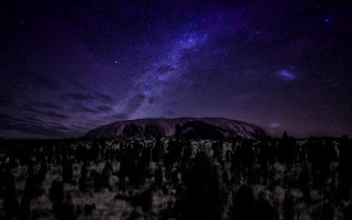Night sky mountain trees purple - night sky free wallpaper