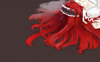 Red haired woman lolita rococo - a red tail free wallpaper