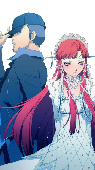 Anime couple red hair blue - international free wallpaper