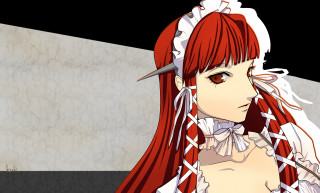 Anime girl red hair white - long red hair free wallpaper