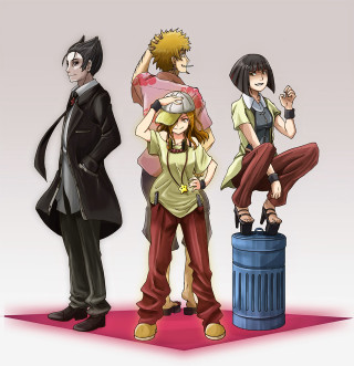 Group people pink floor trash - a group of people free wallpaper