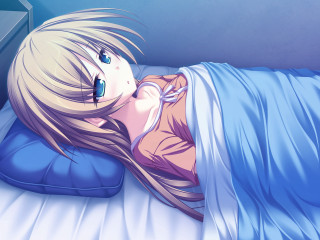 Woman bed blue blanket pillow - bed free wallpaper