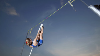 Woman blue bikini high jump - a blue bikini free wallpaper