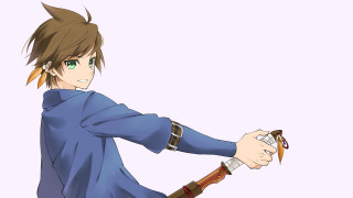 Man holding sword blue shirt - a blue shirt free wallpaper for desktop