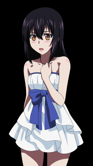 Woman white dress blue bow - her neck free wallpaper