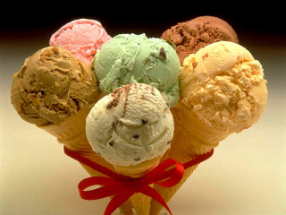 Ice cream cone ribbon white - a red ribbon free wallpaper