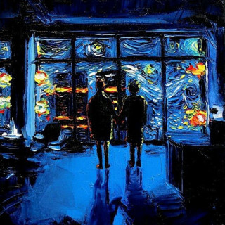 People window night sky stars - two person free wallpaper