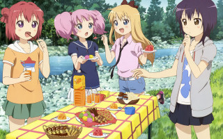 Girls table food drinks fruit - a group of girls free wallpaper