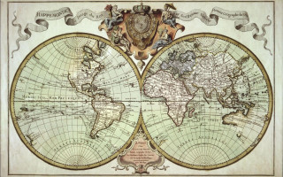 World map coat of arms - the other side free wallpaper