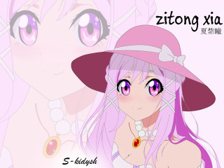 Girl pink hair pink hat - a bow free wallpaper